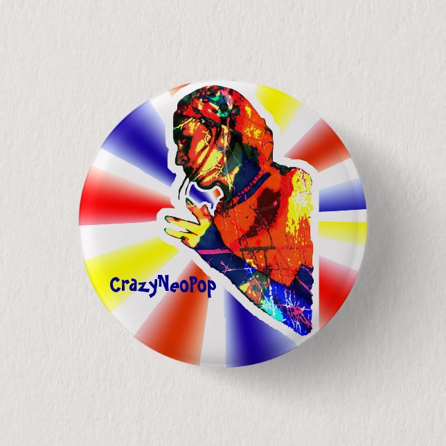 Badge Rond 2,50 Cm crazyRetro (Devant)