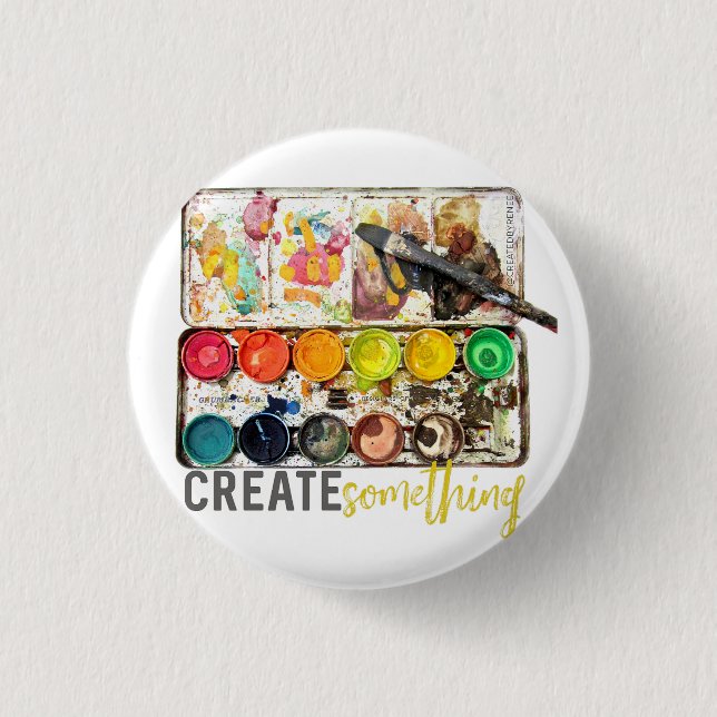 Badge Rond 2,50 Cm Create Something Watch (Devant)