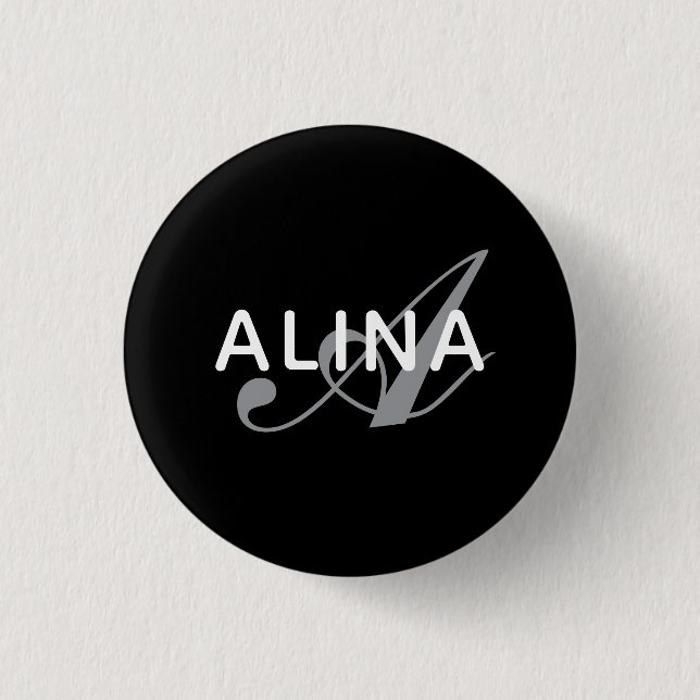 Badge Rond 2,50 Cm Create Your Own Name Monogram Design 1¼ Round (Devant)