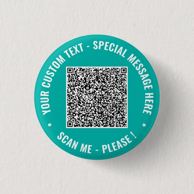Badge Rond 2,50 Cm Create Your Own QR Code Buttons Personalized Text (Devant)
