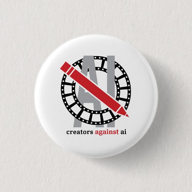 Badge Rond 2,50 Cm Créateurs contre l'IA - Bouton (Devant)