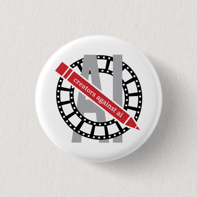 Badge Rond 2,50 Cm Créateurs contre l'IA - Bouton (Devant)
