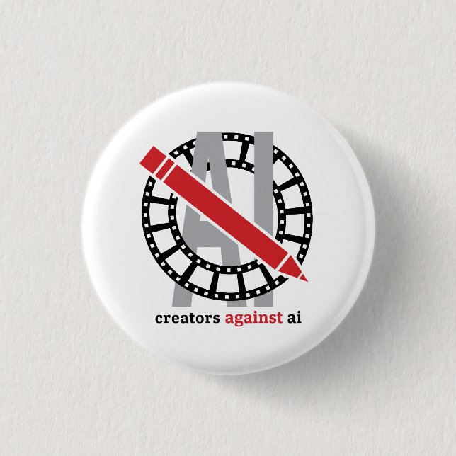 Badge Rond 2,50 Cm Créateurs contre l'IA - Bouton (Devant)