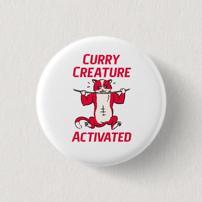 Badge Rond 2,50 Cm Créature de Curry Activée Amoureux du Curry (Devant)