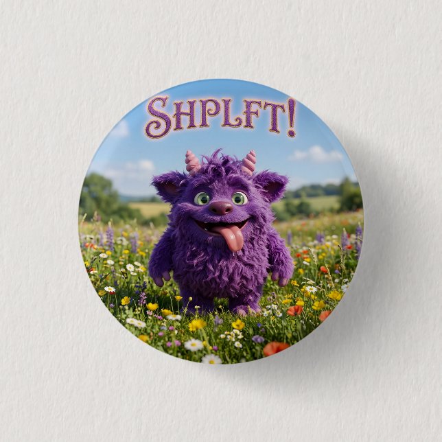 Badge Rond 2,50 Cm Créature Furry Fantastique d'Attitude (Devant)