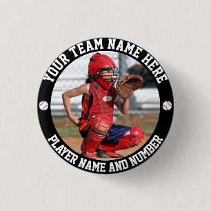 Badge Rond 2,50 Cm Créer Votre Propre Joueur De Baseball Nom Photo
