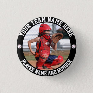Badge Rond 2,50 Cm Créer Votre Propre Joueur De Baseball Nom Photo