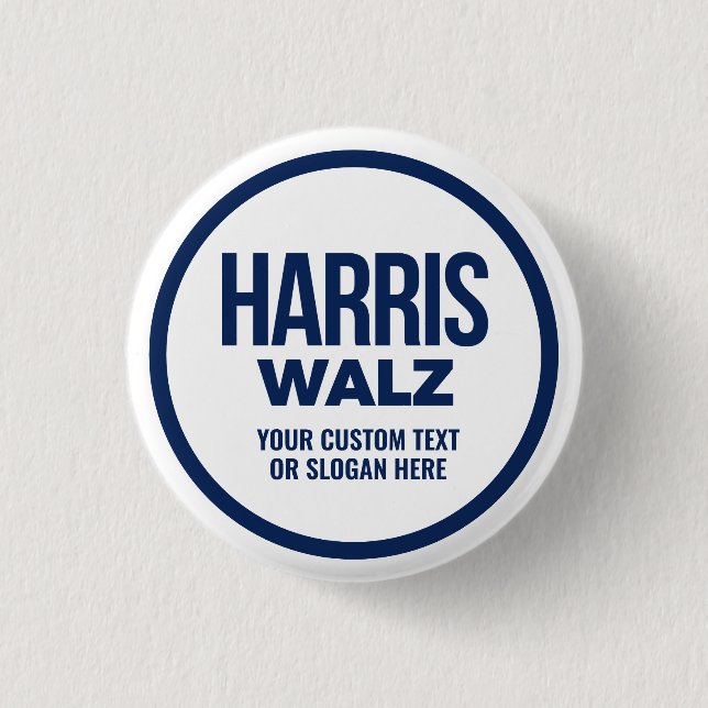Badge Rond 2,50 Cm Créez votre propre Harris Walz 2024 (Devant)