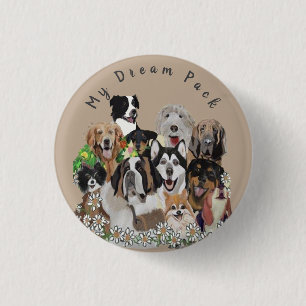 Badge Rond 2,50 Cm Créez Votre Propre Pack De Chien Heureux Modèle Ou