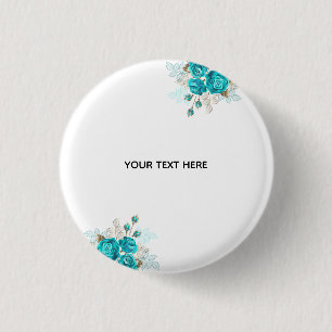 Badge Rond 2,50 Cm Créez Votre Propre Rose Bleue Élégante