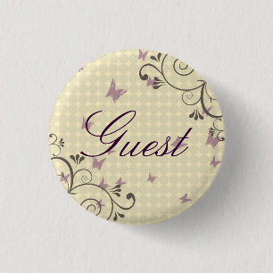 Badge Rond 2,50 Cm Crème de bouton d'invité de partie de conception