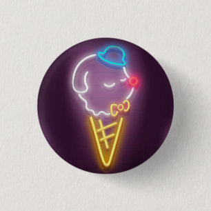 Badge Rond 2,50 Cm Crème de glace néon