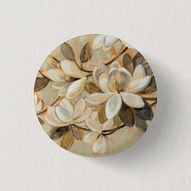 Badge Rond 2,50 Cm Crème de simplicité de magnolia (Devant)