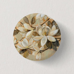 Badge Rond 2,50 Cm Crème de simplicité de magnolia