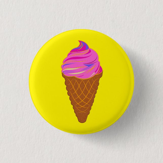 Badge Rond 2,50 Cm crème glacée (Devant)