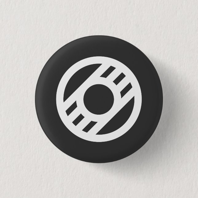 Badge Rond 2,50 Cm Crest Modern (Black) (Devant)