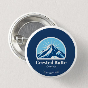 Badge Rond 2,50 Cm Crested Butte Colorado nom de la station de ski