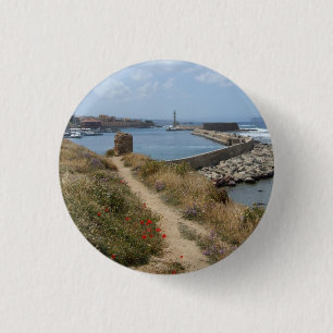 Badge Rond 2,50 Cm Crète, Bouton Chania / Insigne