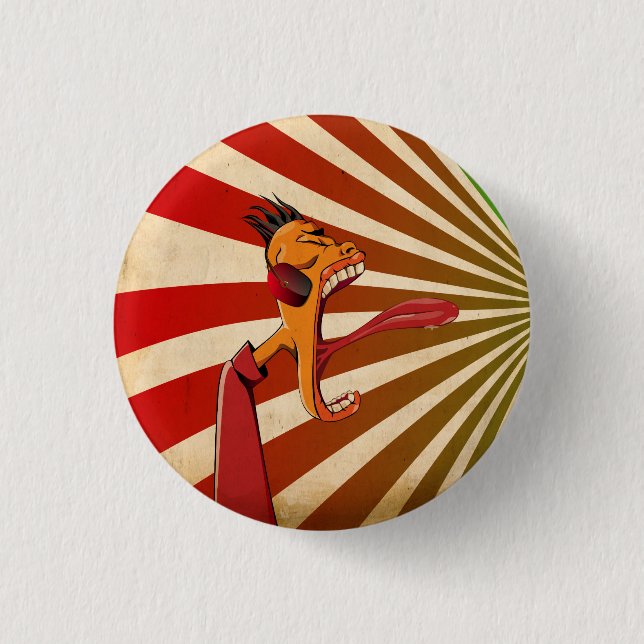 Badge Rond 2,50 Cm Cri perçant de milieu de l'été (Devant)