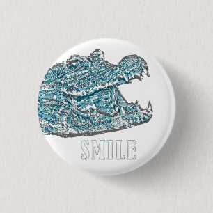 Badge Rond 2,50 Cm Crocodile du sourire
