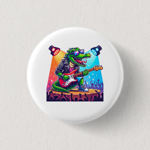 Badge Rond 2,50 Cm Crocodile rockstar l'art cool