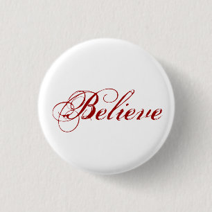 Badge Rond 2,50 Cm Croire - Blanc
