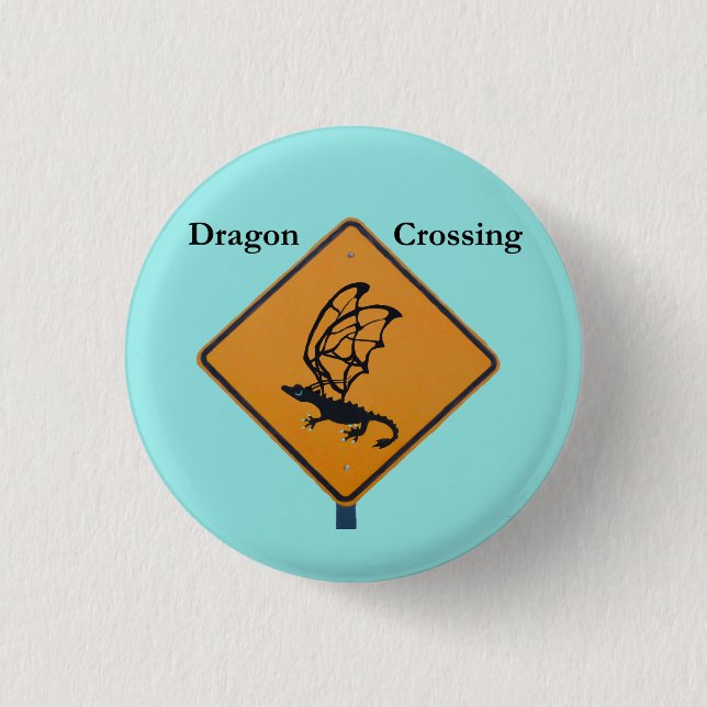 Badge Rond 2,50 Cm Croisement de dragon (Devant)
