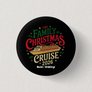 Badge Rond 2,50 Cm Croisière de Noël en famille pour les fêtes de fin