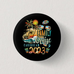 Badge Rond 2,50 Cm Croisière en famille Caraïbes 2023 Summer Vacation