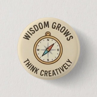 Badge Rond 2,50 Cm Croissance de la sagesse — Pensez de manière créat