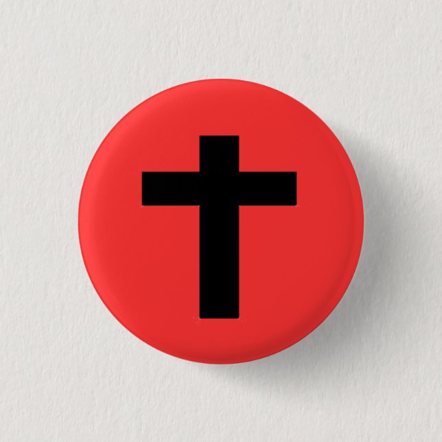 Badge Rond 2,50 Cm Croix (Devant)