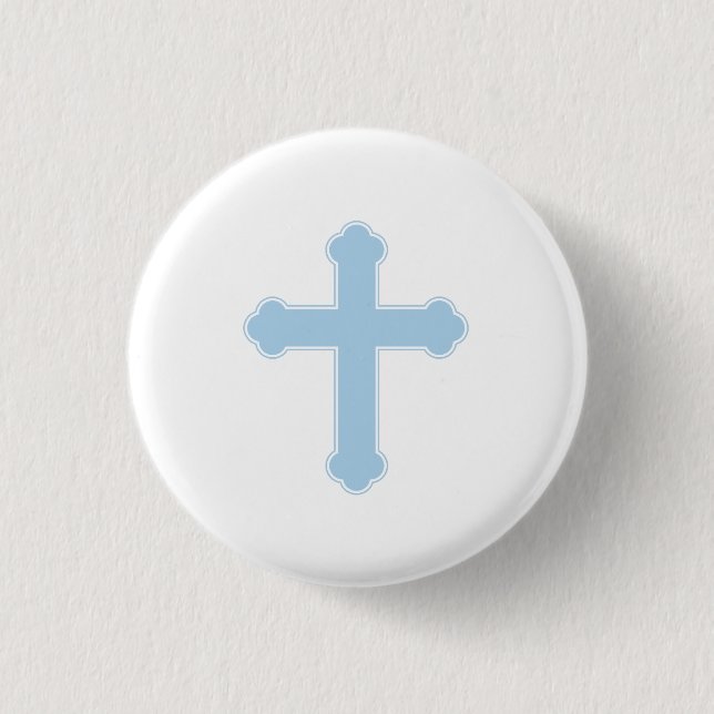 Badge Rond 2,50 Cm Croix Bleue Élégante (Devant)