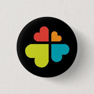 Badge Rond 2,50 Cm Croix de cœurs