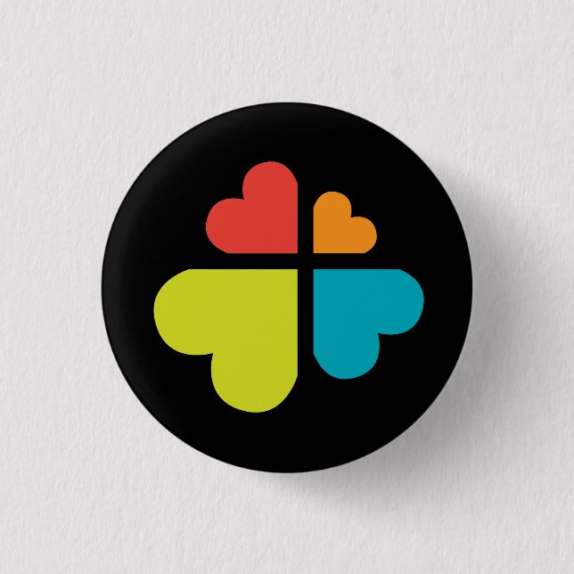 Badge Rond 2,50 Cm Croix de cœurs (Devant)