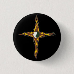Badge Rond 2,50 Cm Croix du feu de Yin Yang
