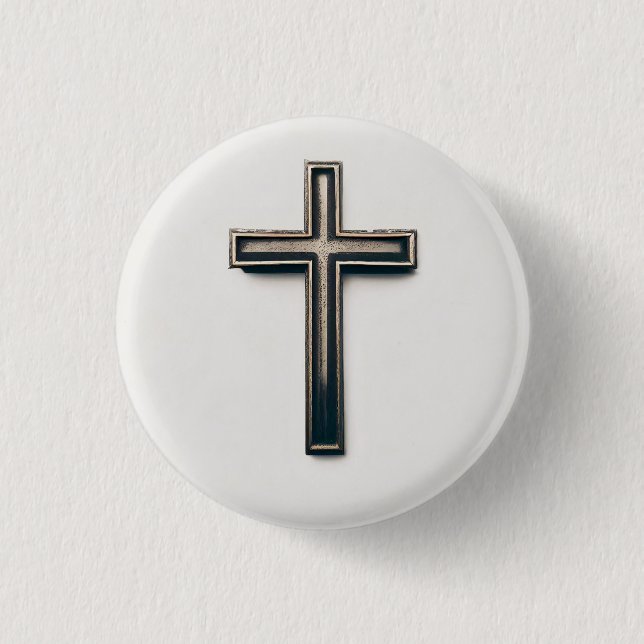 Badge Rond 2,50 Cm Croix religieuse (Devant)