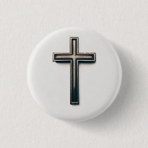 Badge Rond 2,50 Cm Croix religieuse