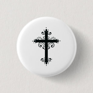 Badge Rond 2,50 Cm Croix sculptée décorative de luxe