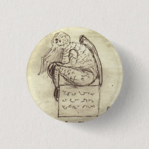 Badge Rond 2,50 Cm Croquis de Cthulhu par Lovecraft