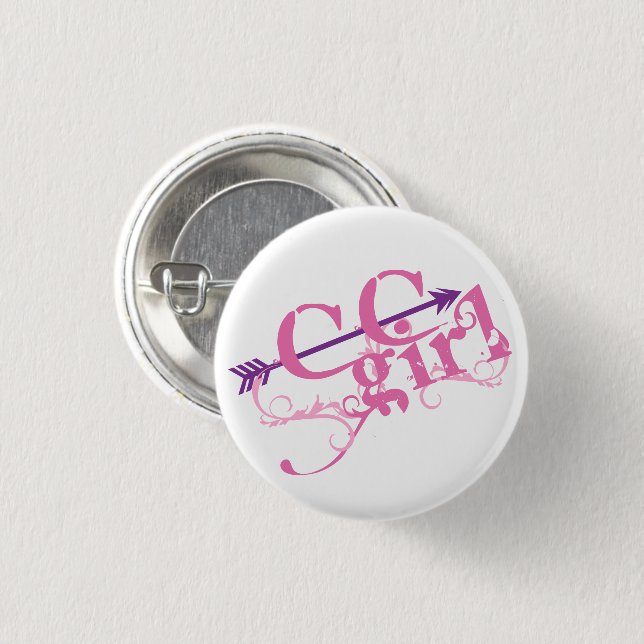 Badge Rond 2,50 Cm Cross Country Girl - CC Button (Devant & derrière)
