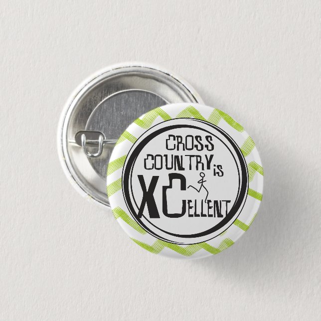 Badge Rond 2,50 Cm Cross Country Running is XCellent © (Devant & derrière)