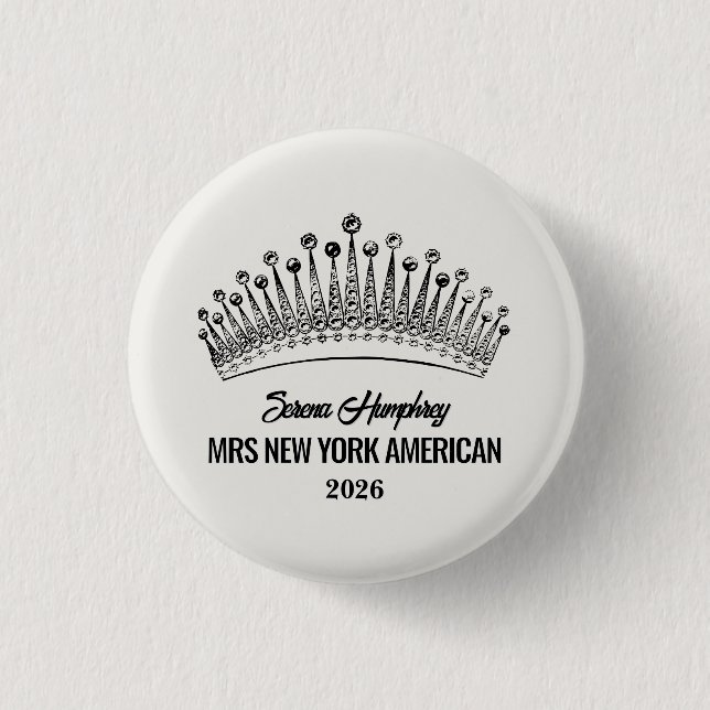 Badge Rond 2,50 Cm Crowning Moments Pageant Button Pin - Dark Text (Devant)