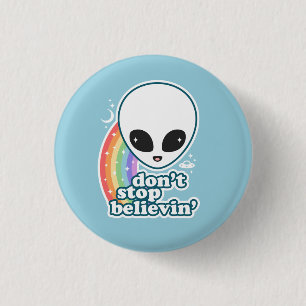Badge Rond 2,50 Cm Croyez en aliens