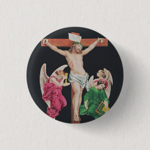 Badge Rond 2,50 Cm Crucifixion médiévale de Jésus-Christ