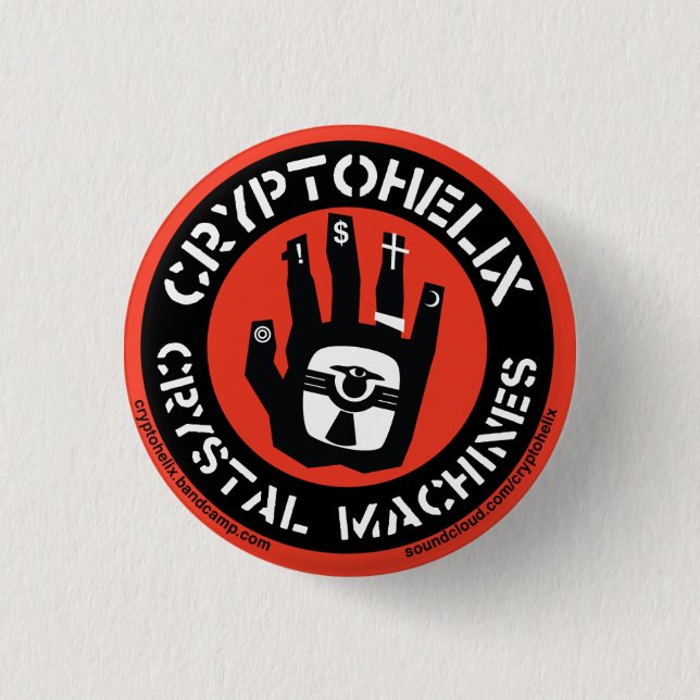 Badge Rond 2,50 Cm Cryptohelix - Crystal Machines (RED) (Devant)