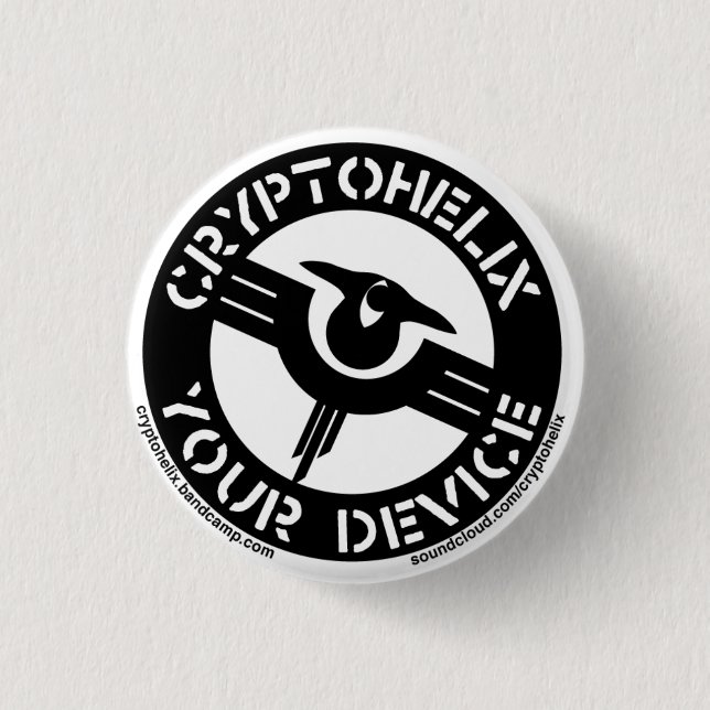 Badge Rond 2,50 Cm Cryptohelix - votre dispositif (Devant)