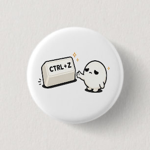 Badge Rond 2,50 Cm Ctrl Z Annuler les Erreurs - Personnage Technologi