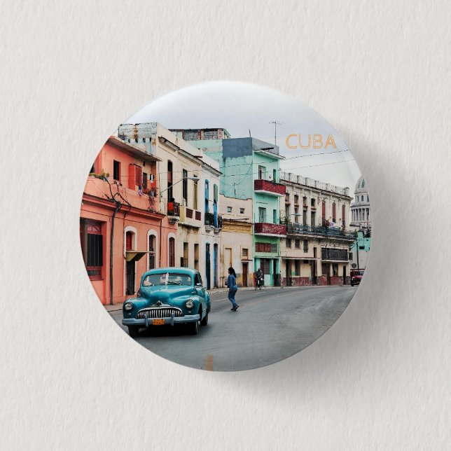 Badge Rond 2,50 Cm Cuba (Devant)