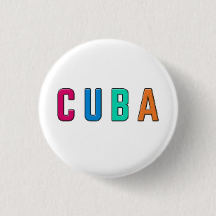 Badge Rond 2,50 Cm Cuba, j'aime Cuba