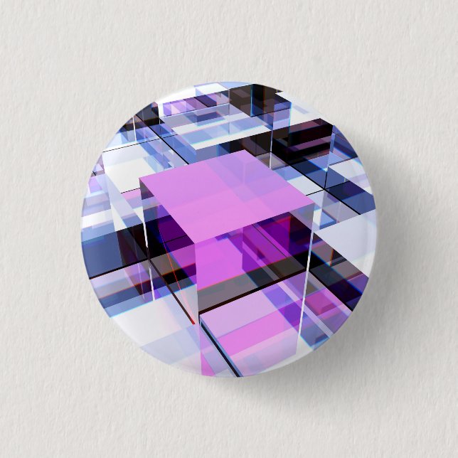 Badge Rond 2,50 Cm Cube violet unique (Devant)